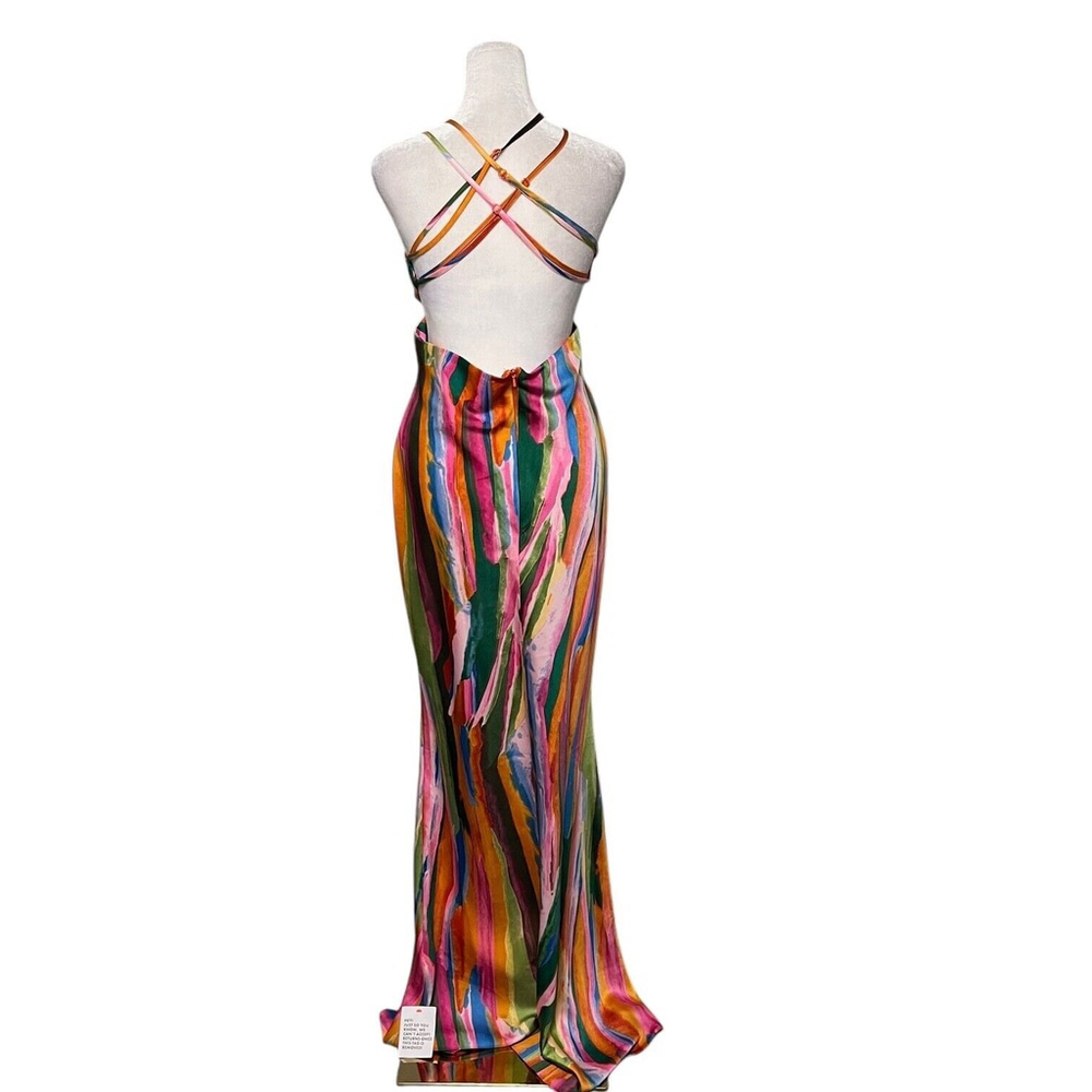 Asos Satin Cut Out Maxi Dress Size 8 Tall NWT - Picture 4 of 6